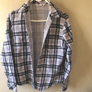 100% Cotton Black and white plaid Riders by Lee button up shirt